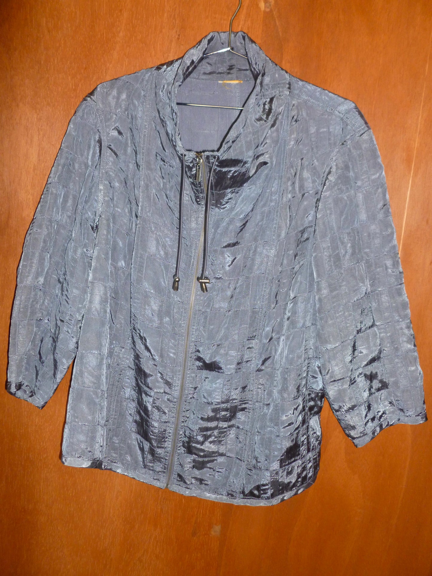 Slate Check Funnel Neck Zip-Up (XXL)