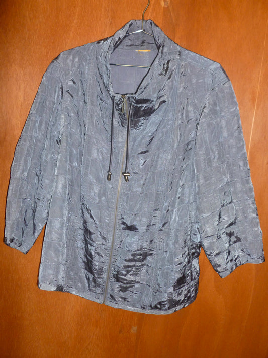 Slate Check Funnel Neck Zip-Up (XXL)