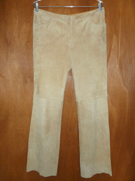 Camel Suede Bootcut Pants (12)