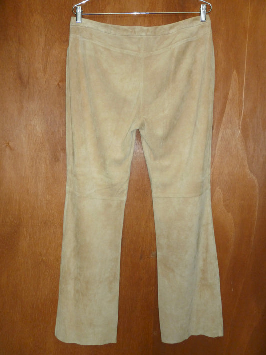 Camel Suede Bootcut Pants (12)