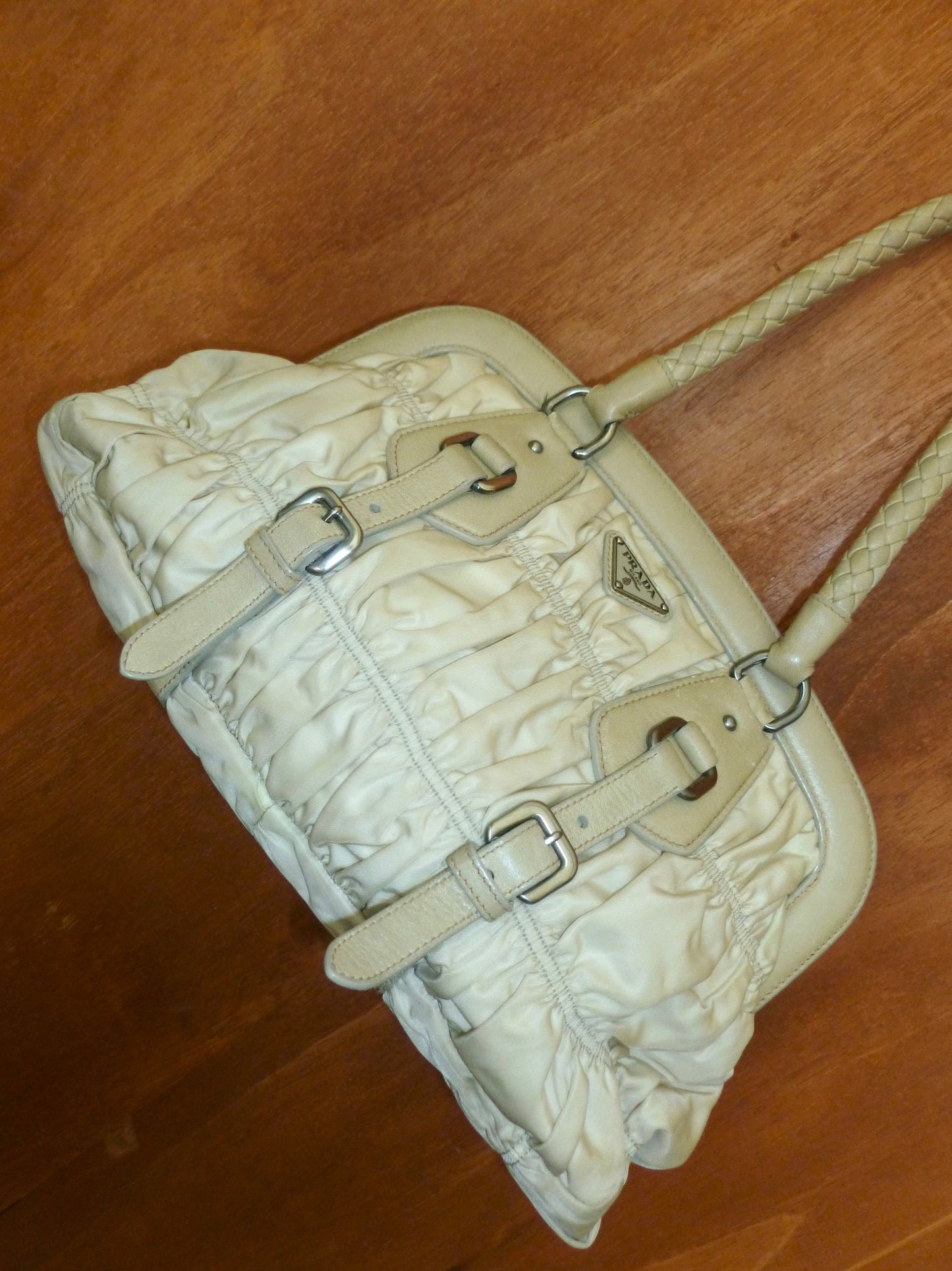 Prada Ruched Melon Shoulder Bag