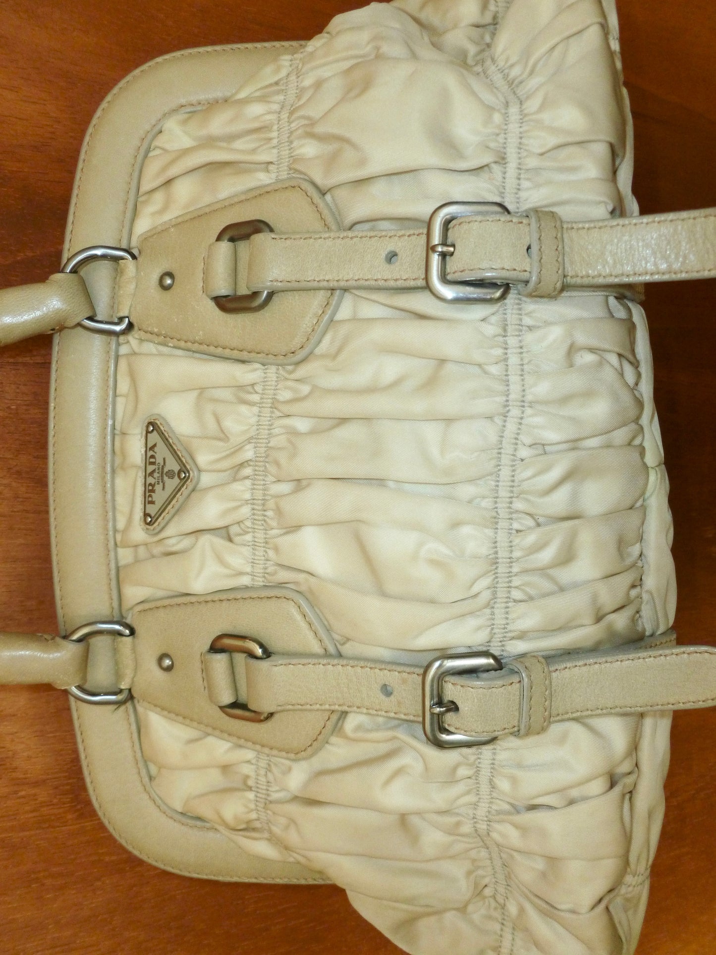 Prada Ruched Melon Shoulder Bag