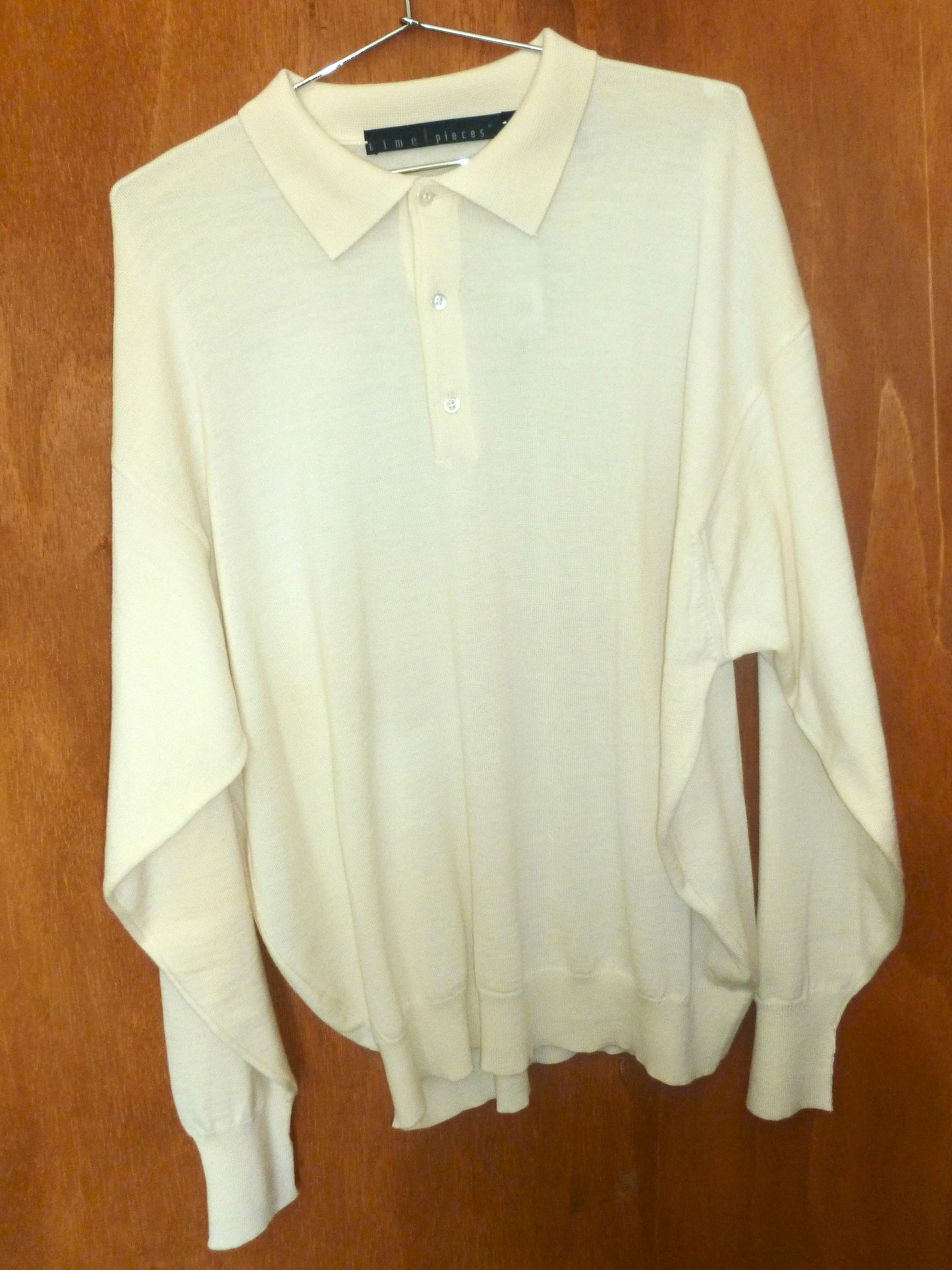 Buttercream Merino Wool Polo Sweater (XXL)
