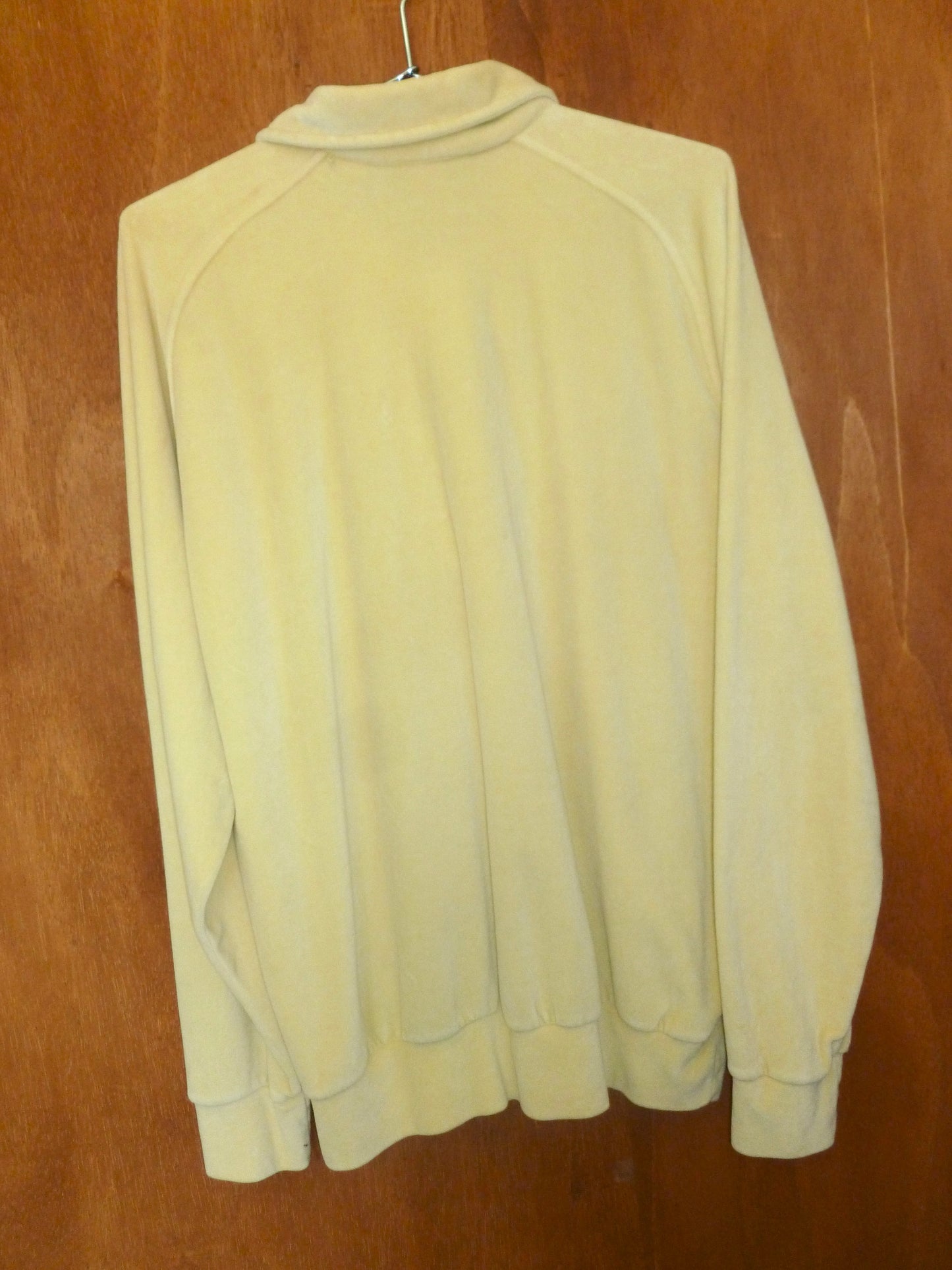 Butter Yellow Velour Polo Pullover (XL)