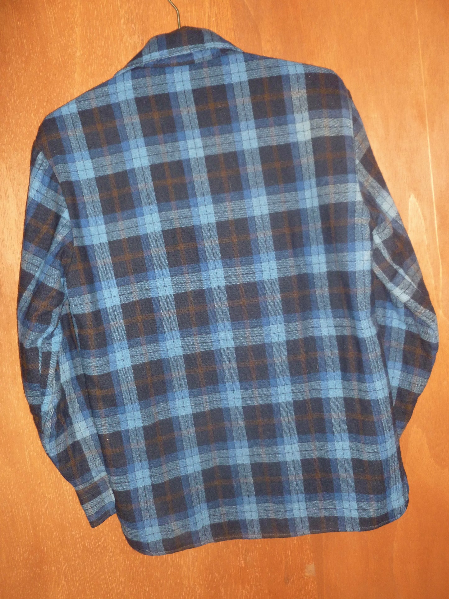 Wool-Blend Cerulean Plaid Shacket (S)