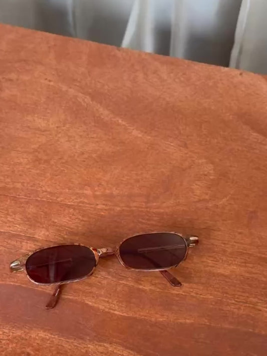 Vintage Halston Sunglasses - Burlwood + Medium Brown Lens