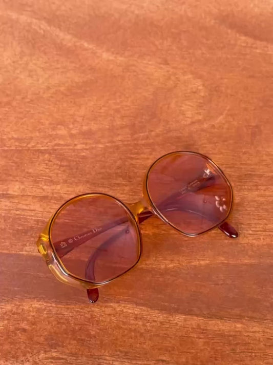 70s Dior Sunglasses - Amber + Rose Lens